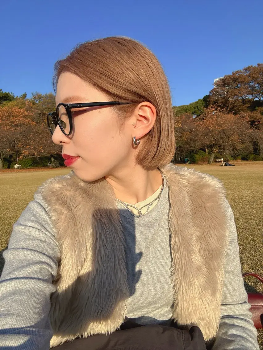 ショート カラー ベージュカラー ブリーチ ピンクカラー ヘアカラー 葉月/ボブ/ 透明感カラー／中目黒のヘアスタイル