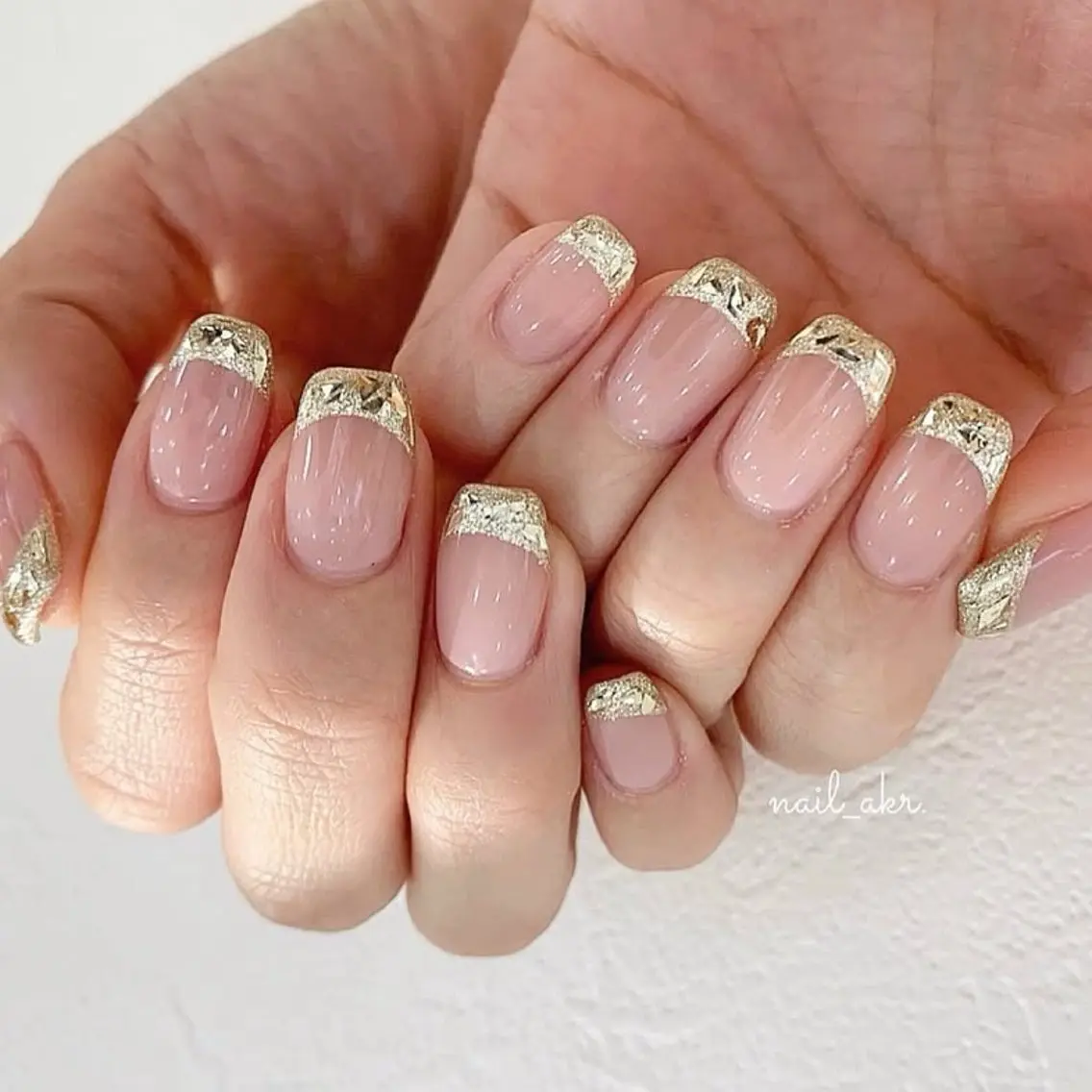 ネイル フレンチネイル ガラスフレンチ ハンドネイル nailAVANCE akariのネイルデザイン