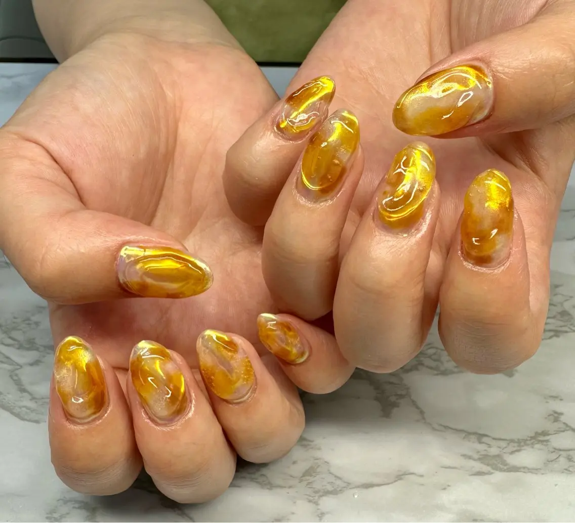 ネイル オーロラネイル べっ甲ネイル フレンチネイル ニュアンスネイル Mai’s nailのネイルデザイン