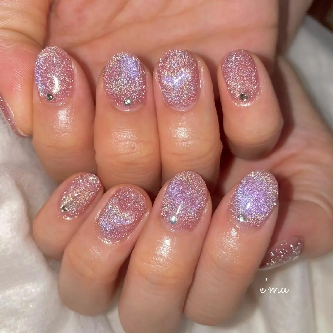 ネイル フラッシュネイル ハート マグネットネイル ぷっくりネイル nail salon e'mu💐のネイルデザイン