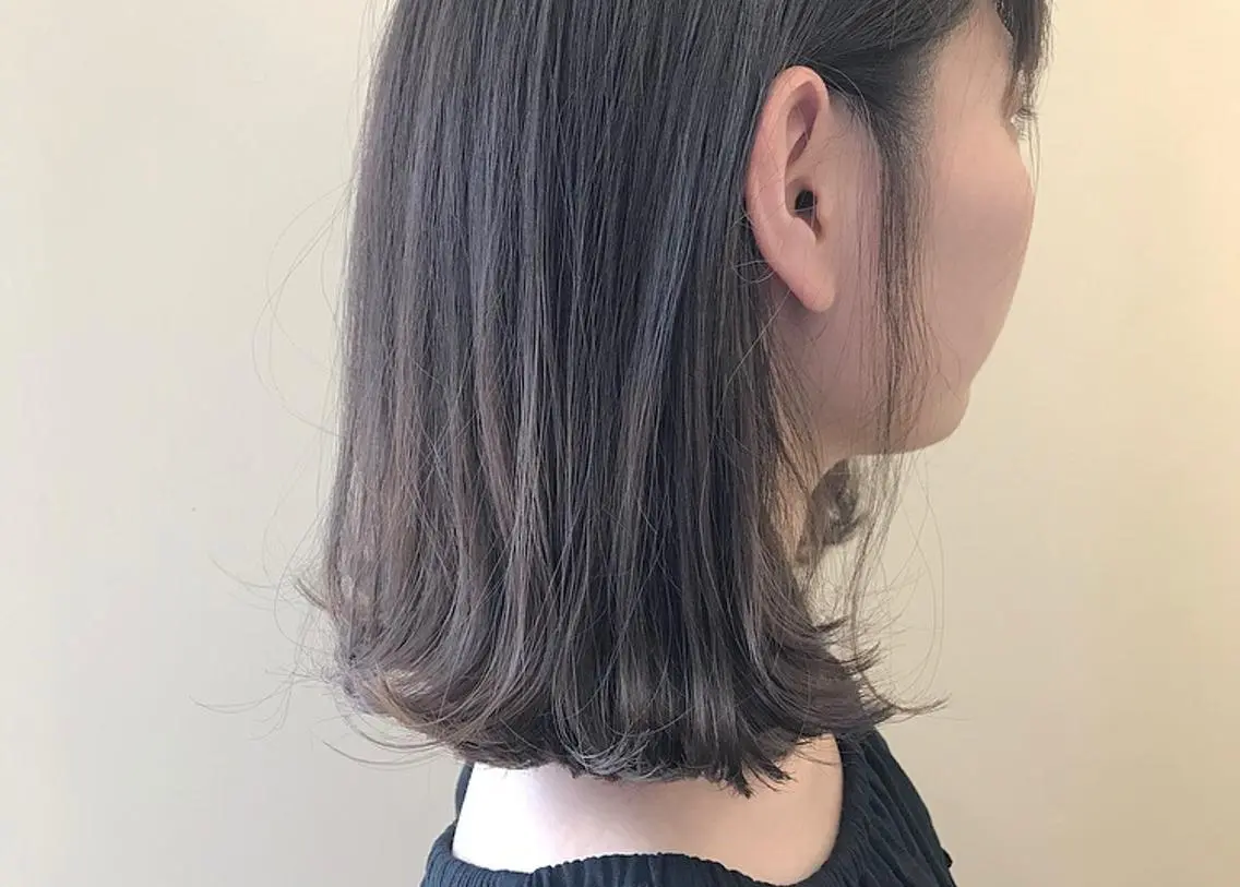 ミディアム カラー 透明感カラー 切りっぱなしロブ ニシダヒカリ🌙 髪質改善×似合わせのヘアスタイル