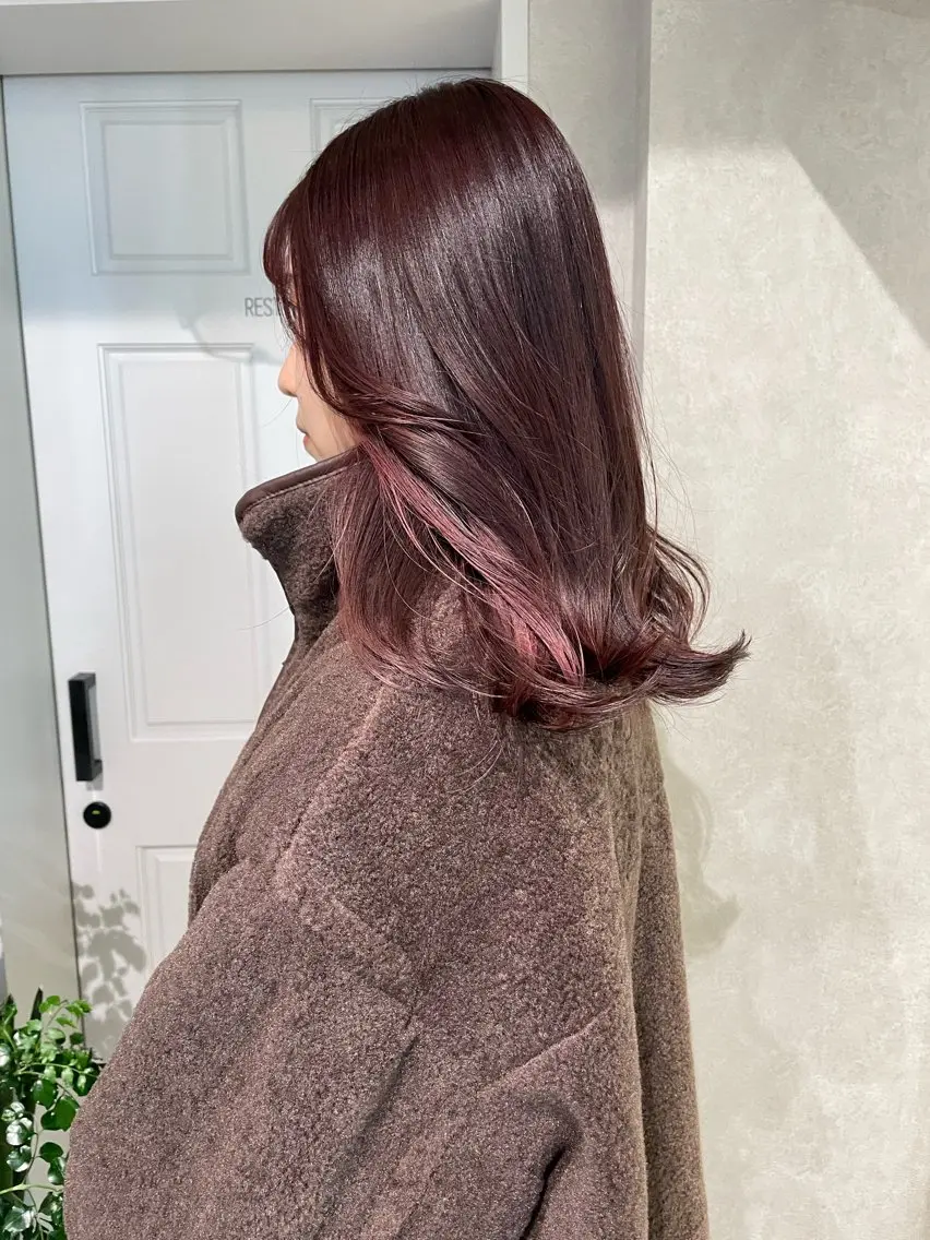 セミロング カラー ブリーチ イヤリングカラー ブリーチなしカラー ヘアカラー ナチュラル透明感🌱 小山美樹子のヘアスタイル