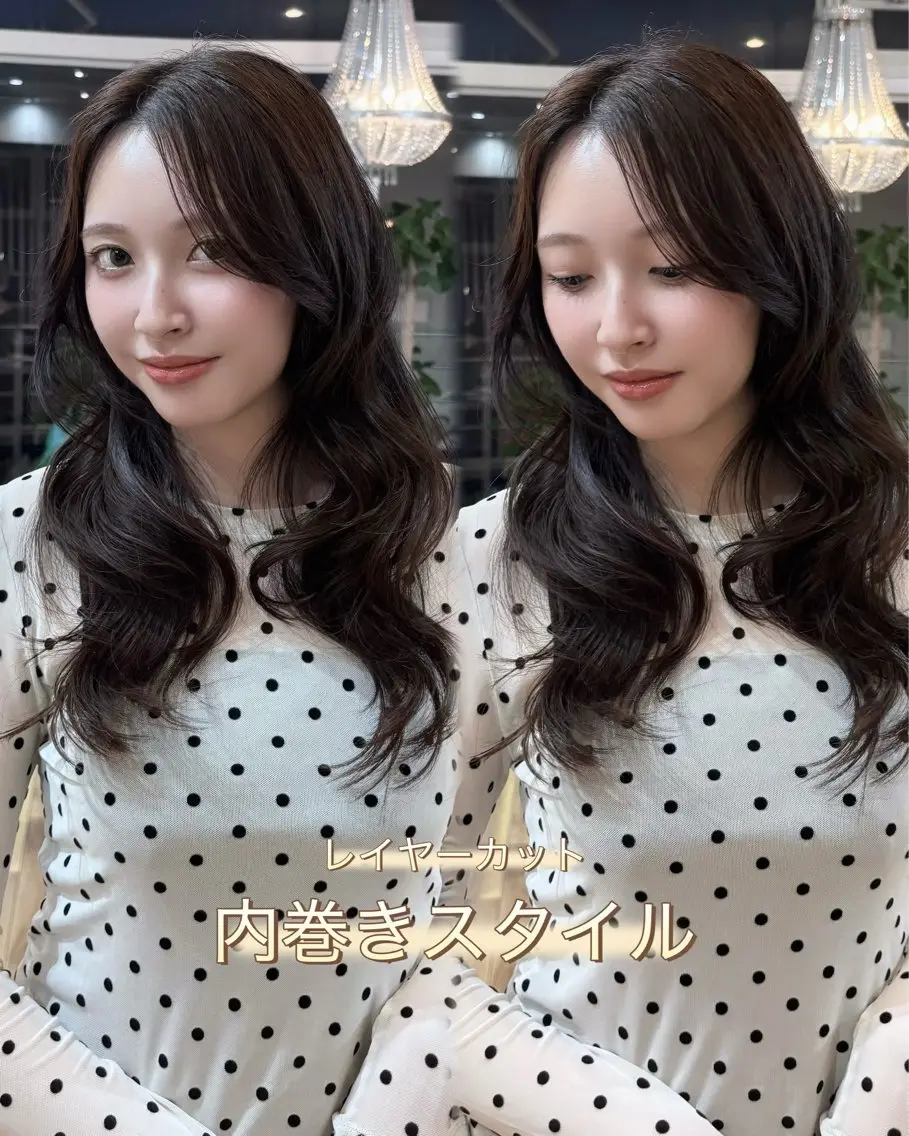 ロング カラー 顔まわりレイヤー 顔周りカット 韓国風ヘア レイヤーカット カット ヘアカラー トリートメント &.越冨 レイヤー/ 顔周り特化/髪質改善のヘアスタイル