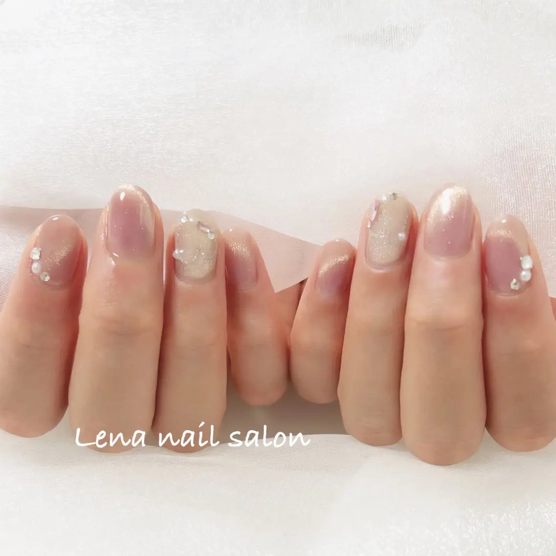 ネイル アートネイル マグネットネイル ハンドネイル 自爪育成ネイルケア Lena  nailのネイルデザイン