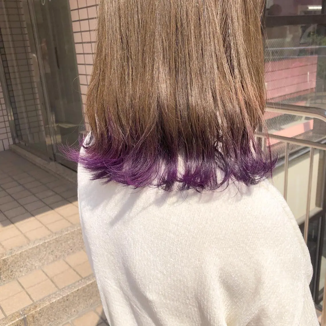 セミロング カラー パーマ ヘアアレンジ メンズ マツエク・マツパ パープルカラー 天神レイヤーカット No.1💖マユカのヘアスタイル
