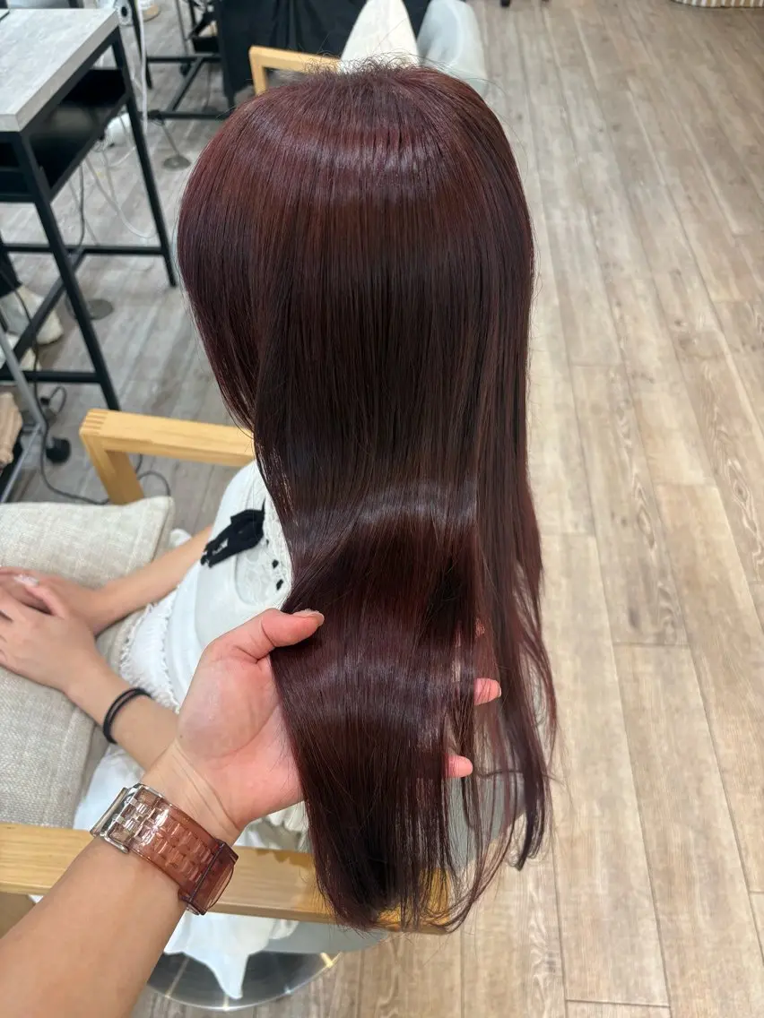ロング ヘアカラー トリートメント 大木 唯月のヘアスタイル