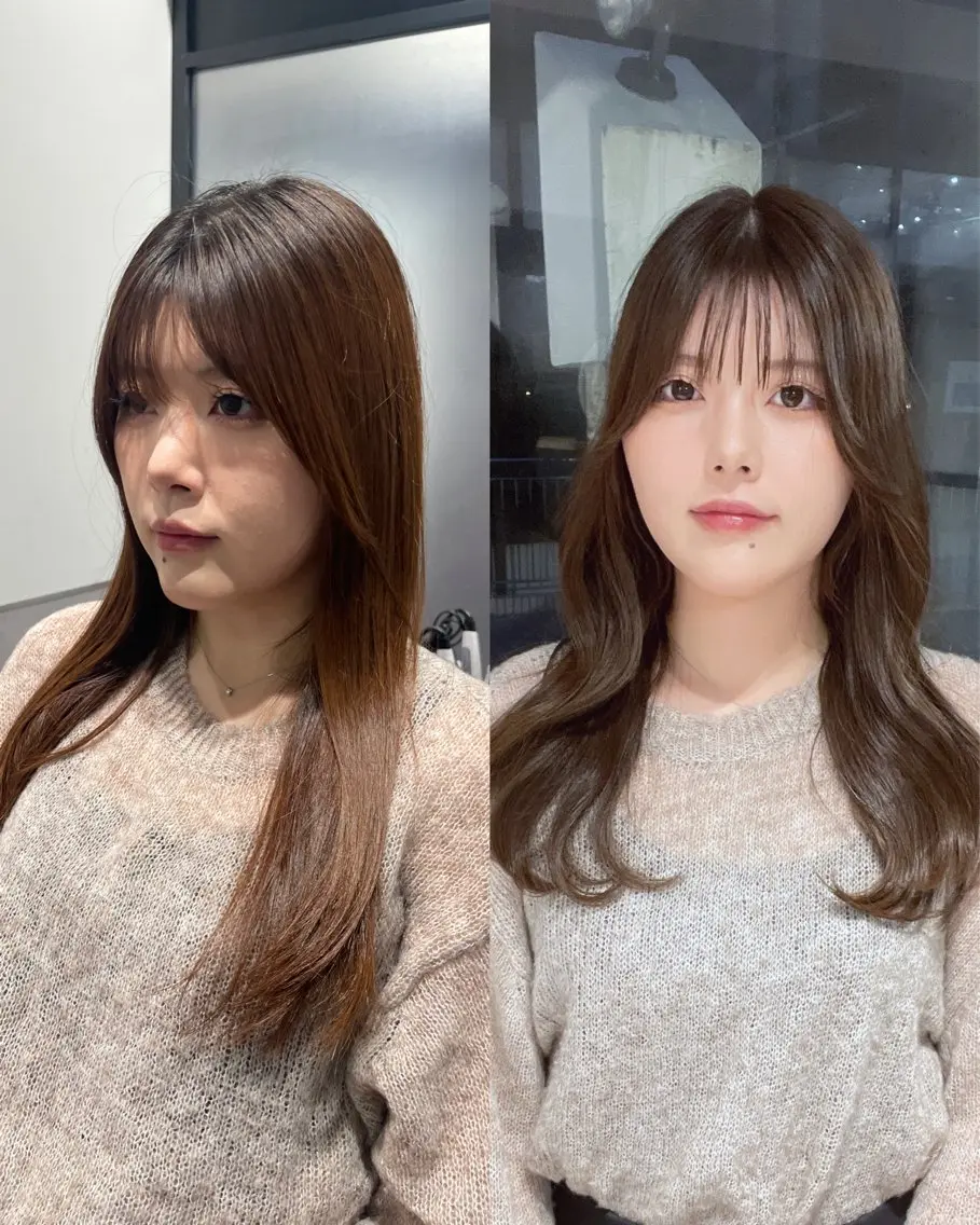 カット+ケアカラー+TOKIO(トキオ)トリートメント(#韓国風#レイヤーカット#顔まわりカット)の写真