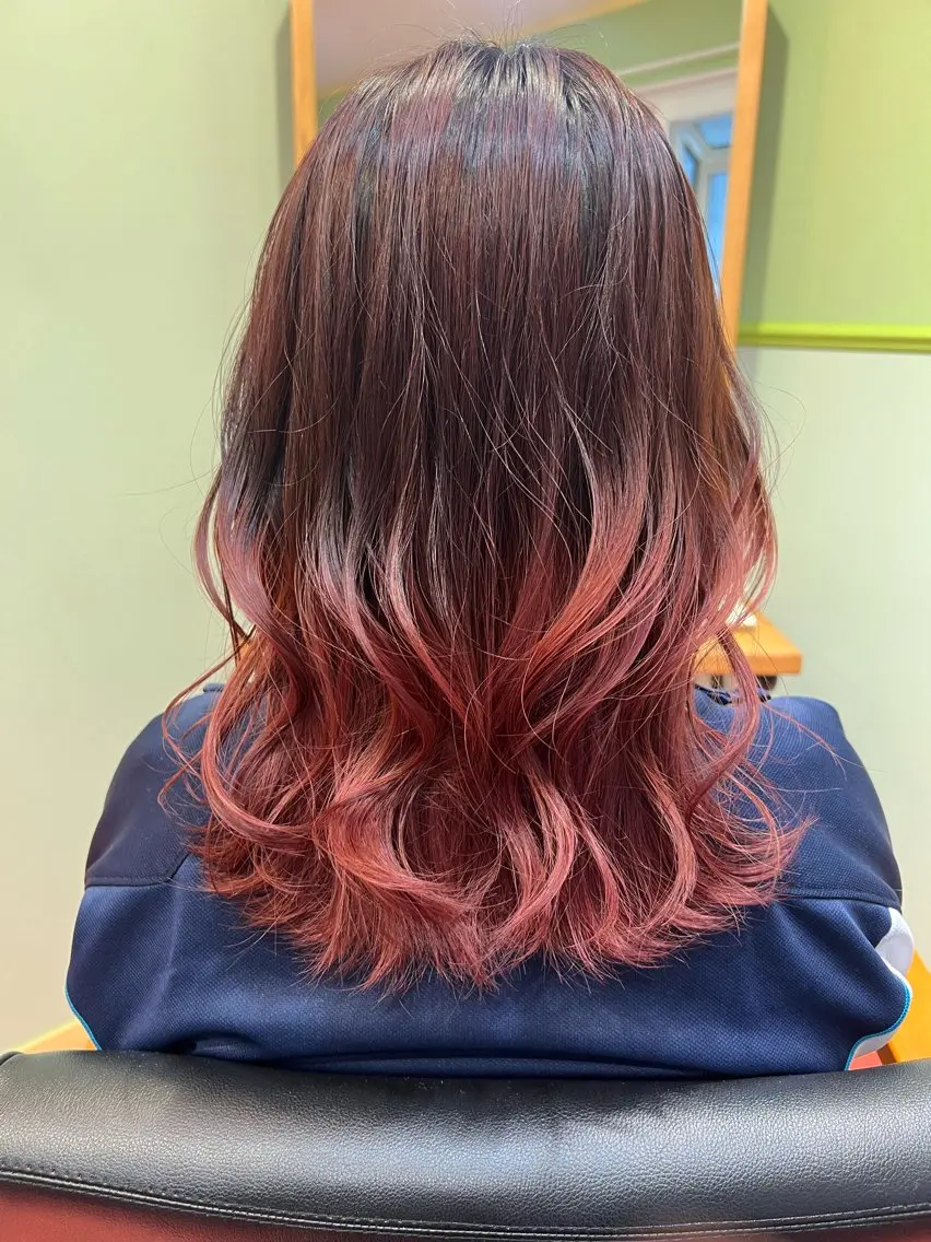 ロング カット ヘアカラー トリートメント 紙屋町ショート /ボブ　パーマ河内蓮のヘアスタイル