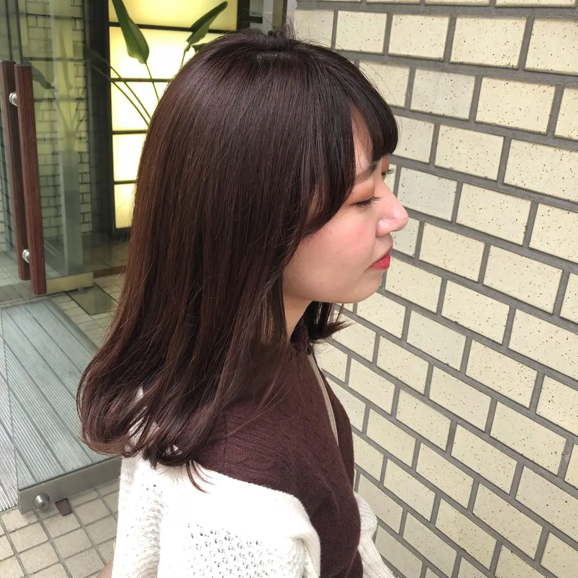 ミディアム カラー レッドカラー marble by KENJEのヘアスタイル