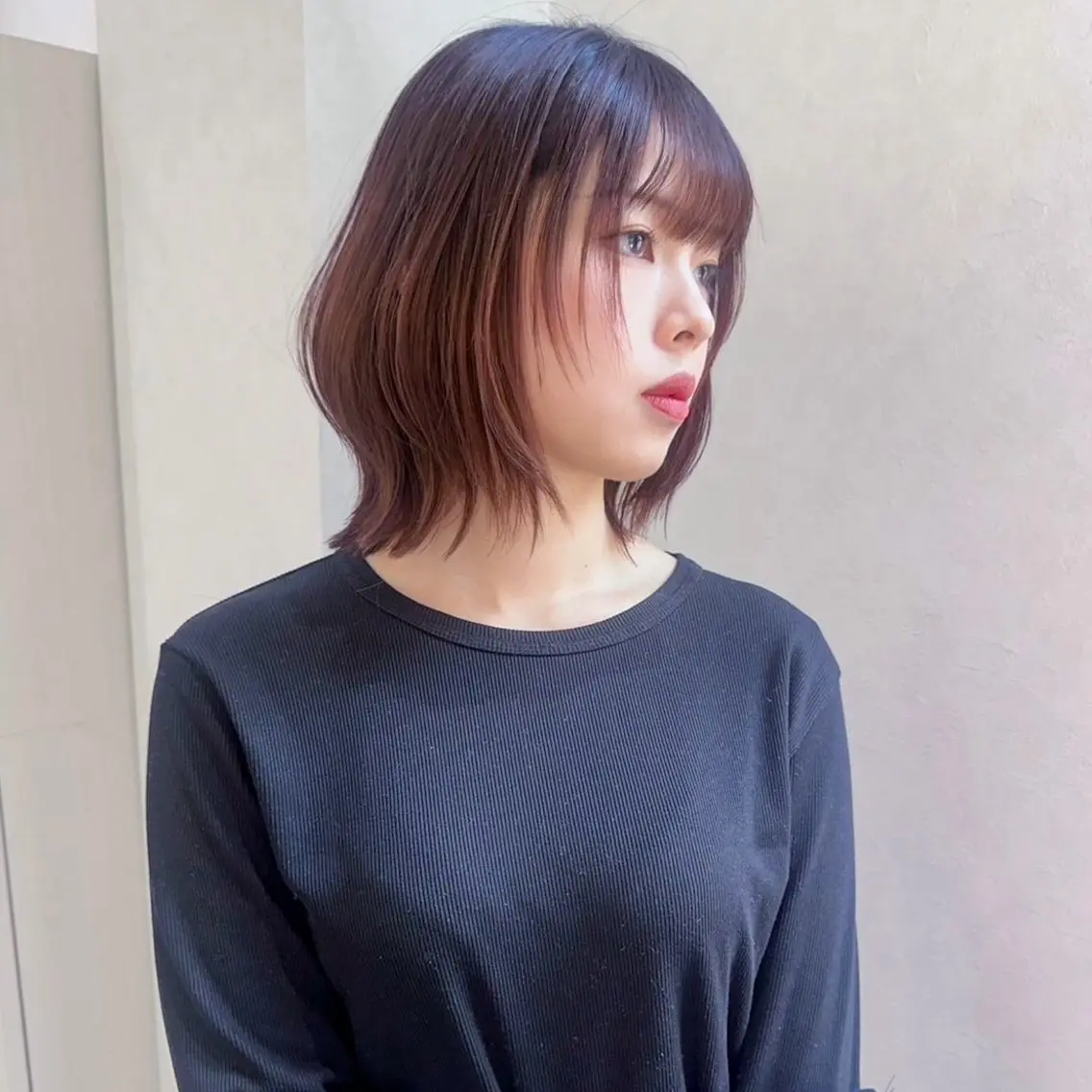 ショート ピンクブラウン ボブ 髪質改善 韓国風ヘア BALANCE. 弥央のヘアスタイル