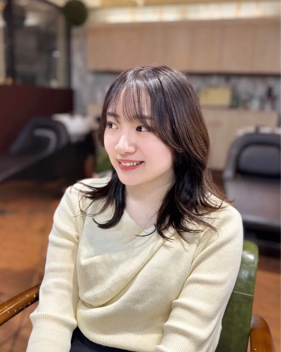 セミロング カット ヘアカラー トリートメント 【韓国レイヤー】 MITSUI🇰🇷のヘアスタイル