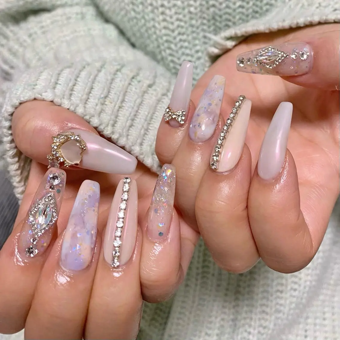 ネイル 韓国ネイル ロングネイル ハンドネイル Blomeel Nailのネイルデザイン