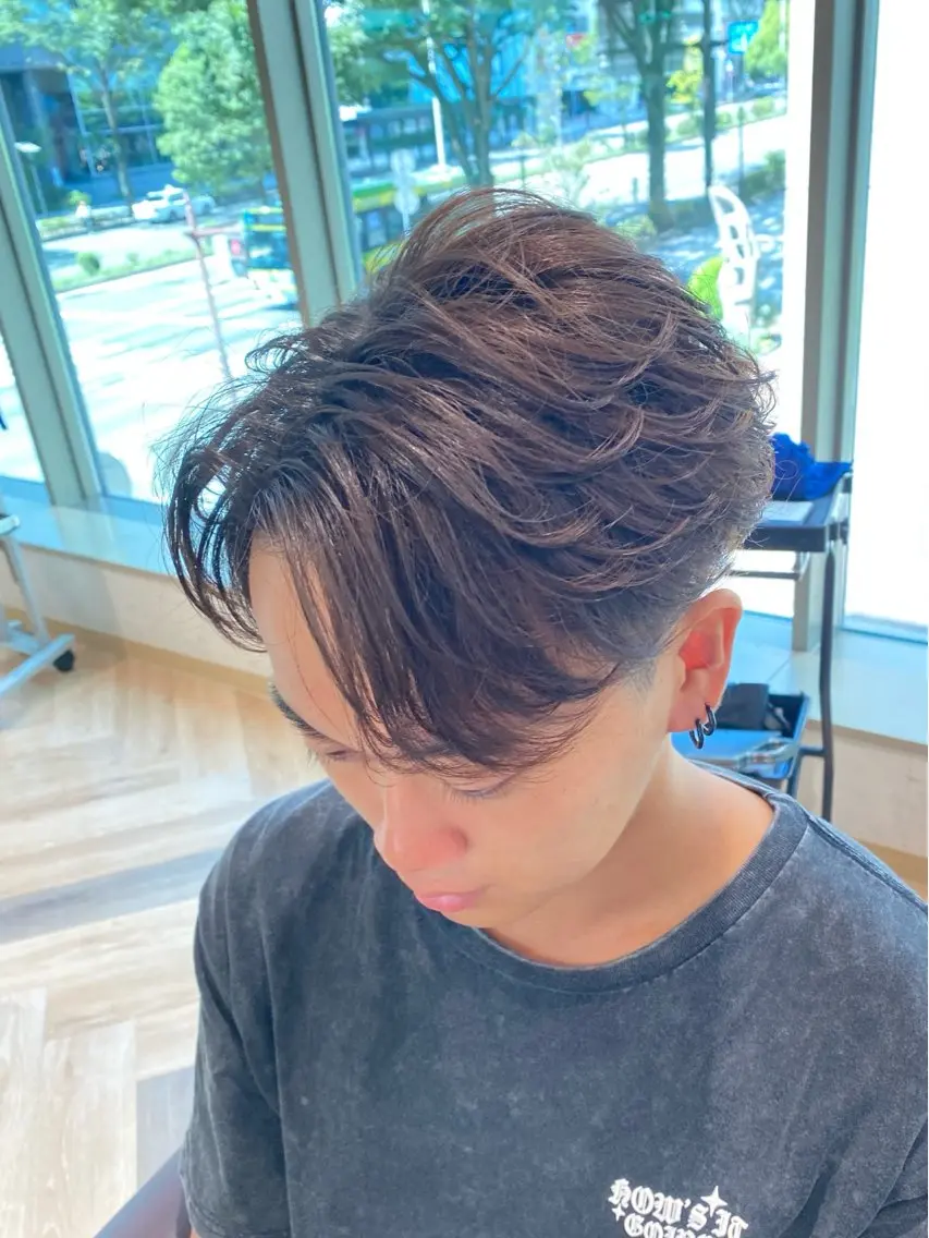 ショート パーマ メンズ フェザーパーマ メンズパーマ メンズ特化/フェザー /パーマ/伊勢元のヘアスタイル
