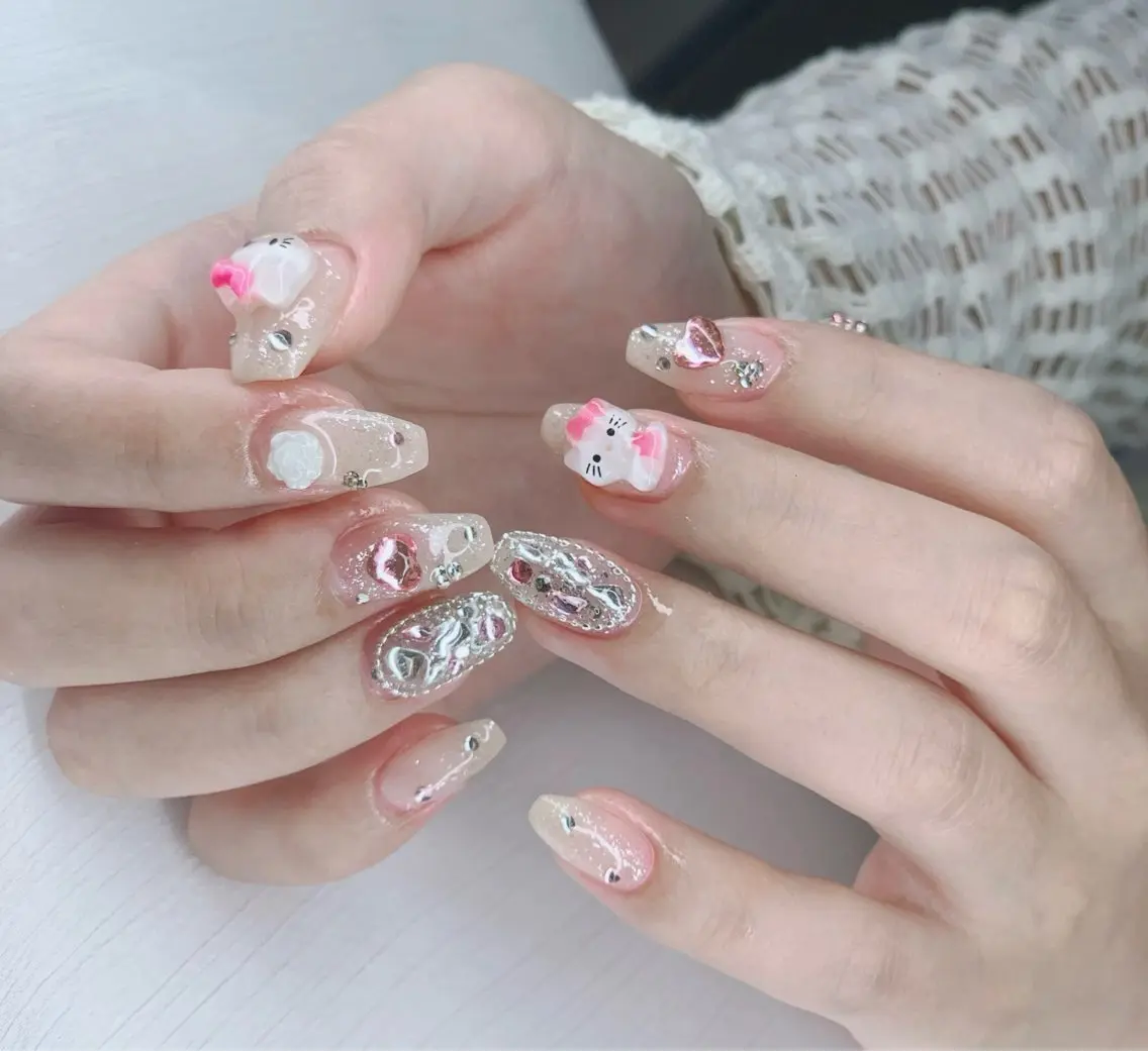 ネイル ジェルネイル 韓国ネイル ニュアンスネイル パラジェル ワンホンネイル Kaori Nailのネイルデザイン