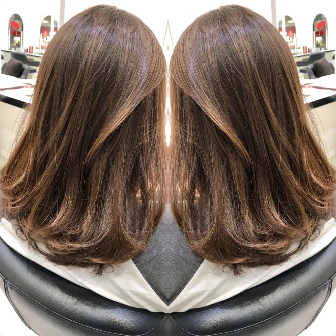 ミディアム 岸 保奈美のヘアスタイル