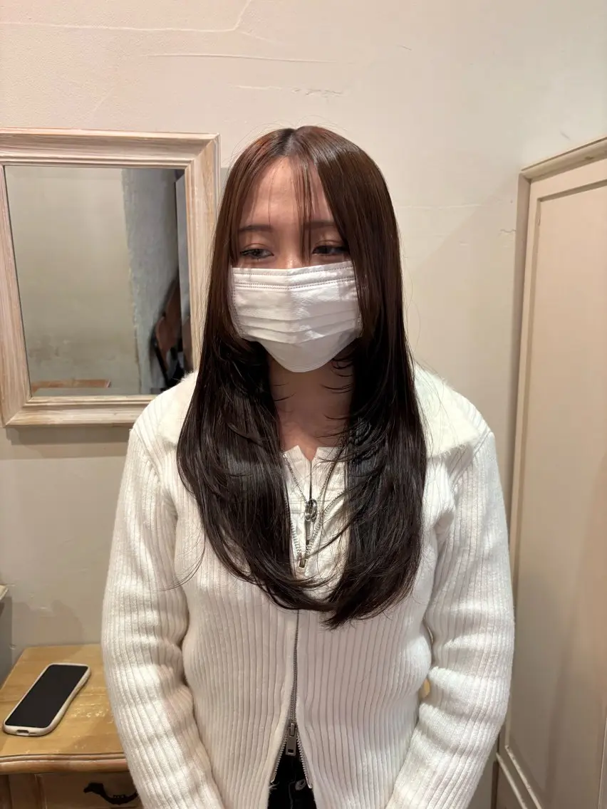 ロング レイヤーカット ウルフカット 角田 いちるのヘアスタイル