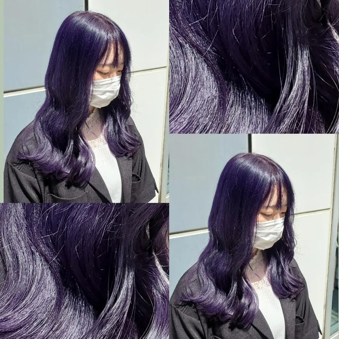 ロング ヘアカラー ツヤ髪✨縮毛矯正 ハイトーンカラーのヘアスタイル