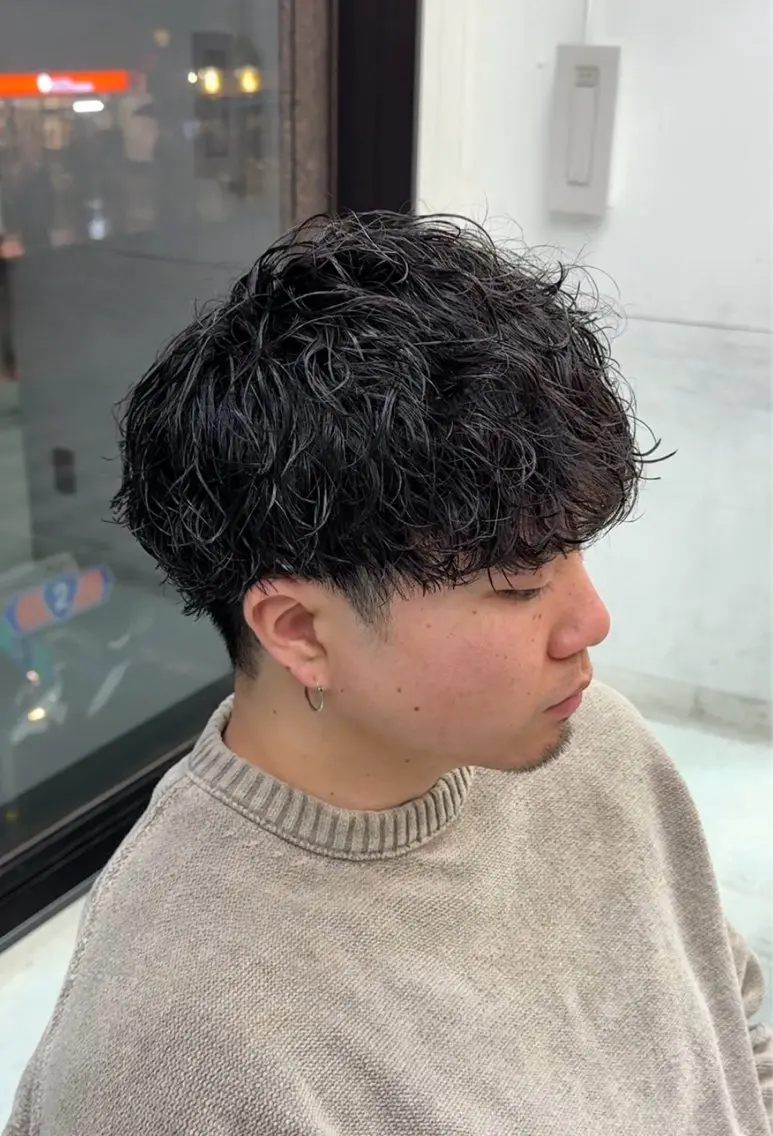 ショート パーマ メンズ メンズパーマ 波巻きパーマ カット パーマ 小芝涼介/レイヤー /メンズパーマ✂️のヘアスタイル