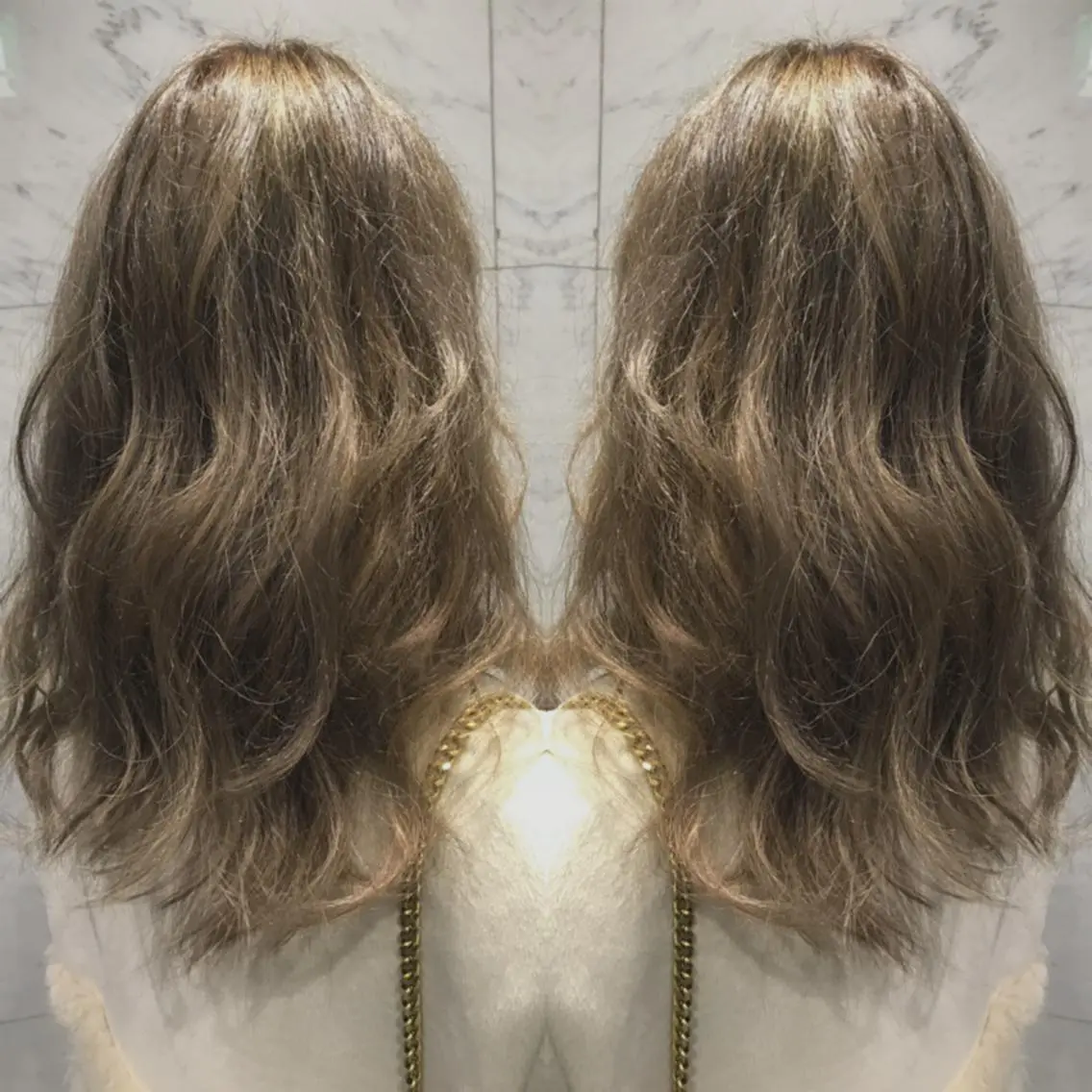 セミロング カラー ヘアカラー 重政 和樹のヘアスタイル