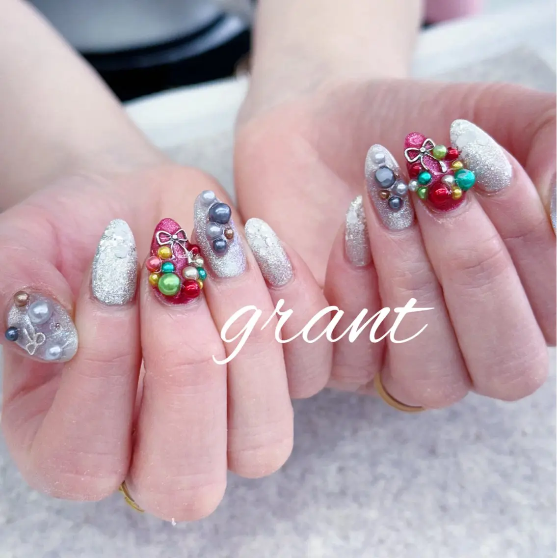 ネイル 冬ネイル クリスマス ハンドネイル nailsalon grantのネイルデザイン
