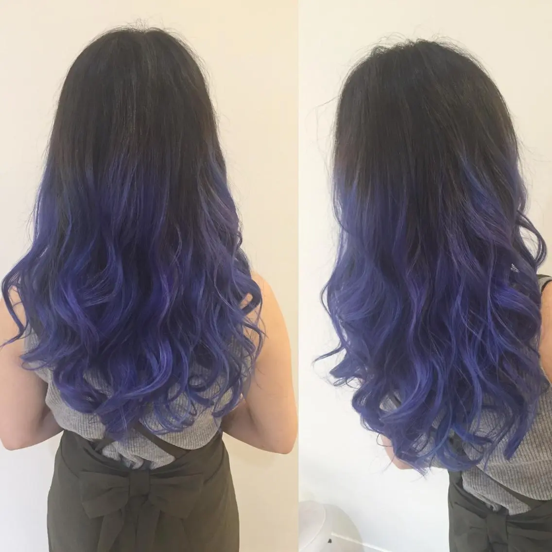 ミディアム セミロング カラー パーマ ブリーチ ブルーカラー グラデーションカラー ハイトーン×髪質改善 KENTAのヘアスタイル
