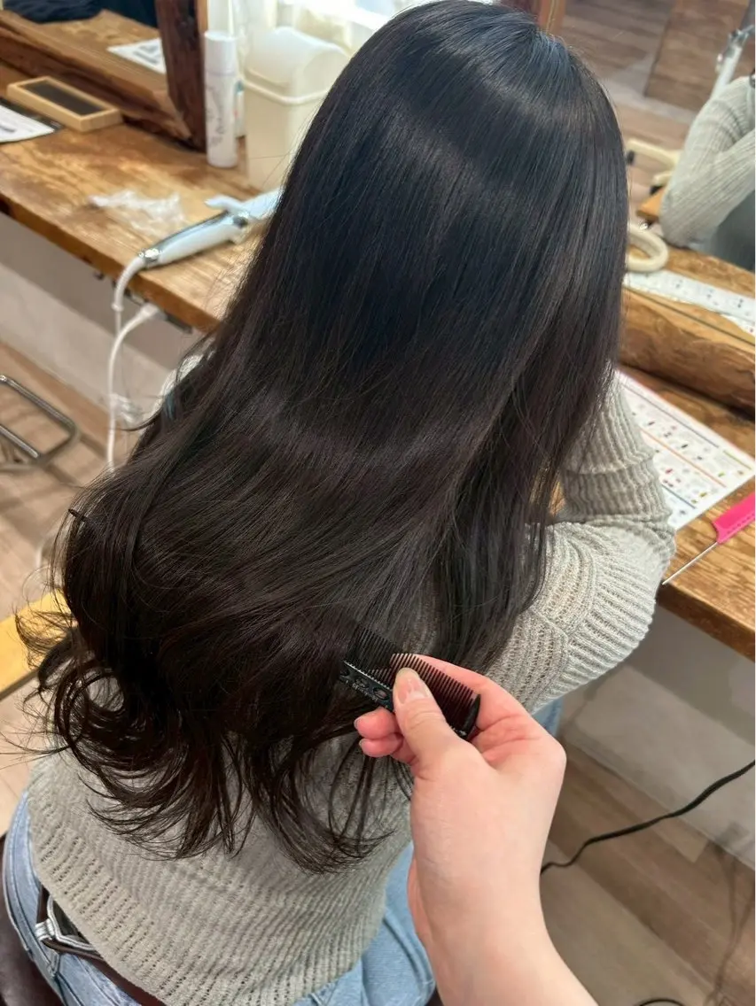 カラー ヘアカラー 暗髪ツヤカラー🖤/ れな🐈‍⬛のヘアスタイル