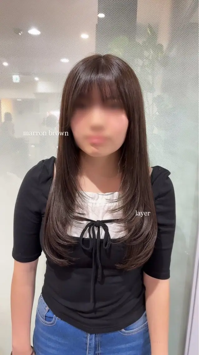 ロング カラー レイヤーカット カット ヘアカラー 坂本奈都美/Jr.s 🎀のヘアスタイル
