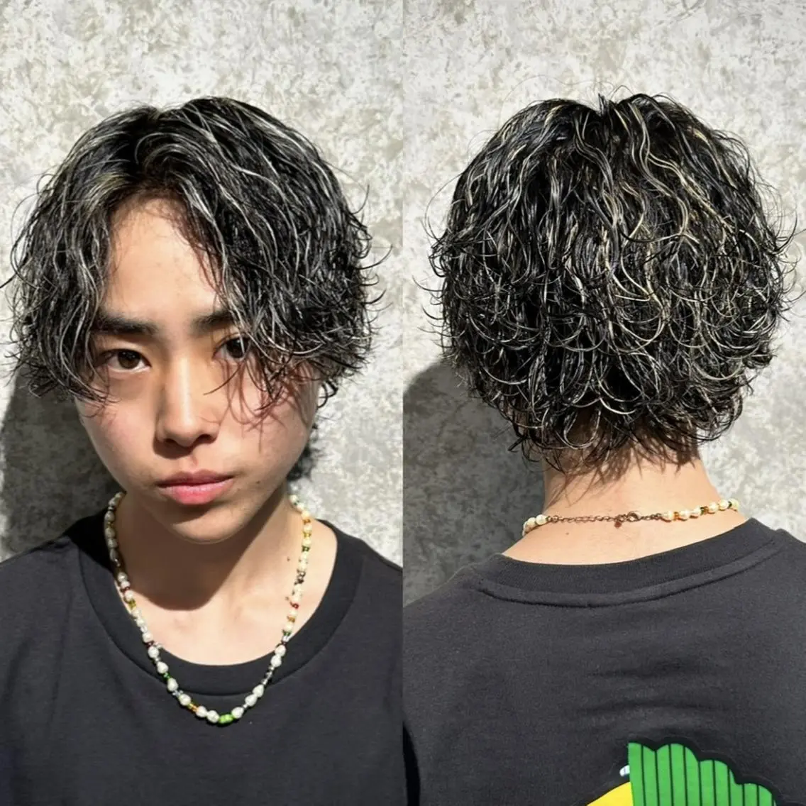 ミディアム カラー パーマ メンズ カット ヘアカラー パーマ REGNO 天神大名 メンズサロンのヘアスタイル