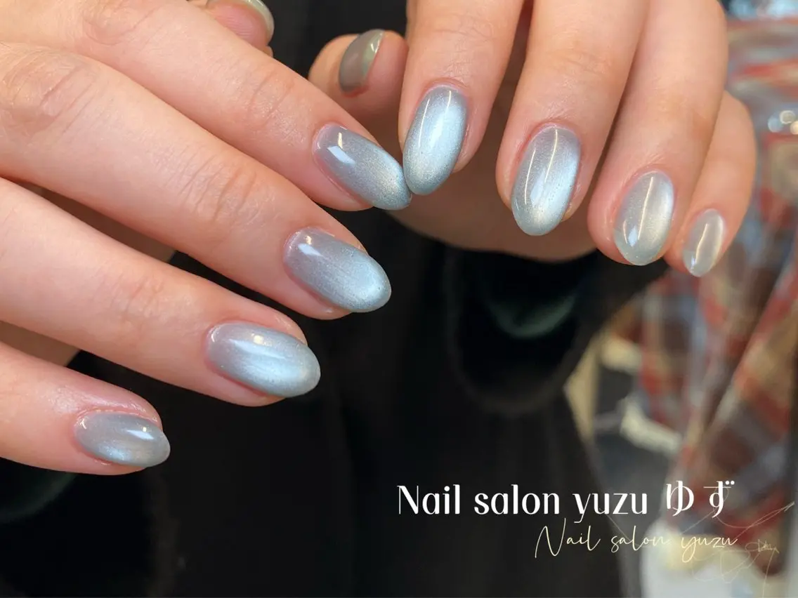 ネイル カジュアル チークネイル 成人式 ドット フレンチネイル ハンドネイル ゆず- Nail Salonのネイルデザイン