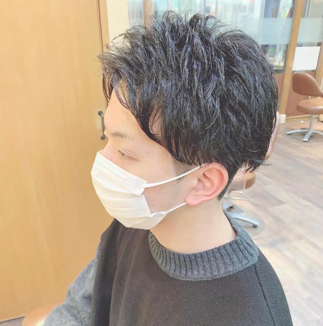 ショート カラー メンズ メンズパーマ 学生（メンズ向け） メンズショート ツーブロック くせ毛 🌿ヤマグチ ユウキ🌿のヘアスタイル