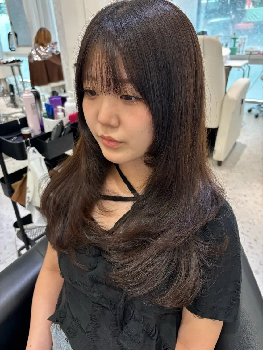 ロング 韓国風ヘア レイヤーカット 山田 ひかりのヘアスタイル