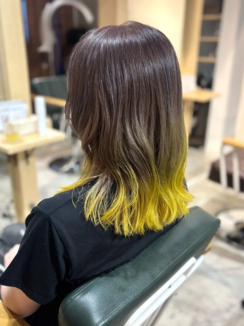 ミディアム カラー ヘアカラー トリートメント 髪質改善/ヘアケア coiiはしもとはなのヘアスタイル