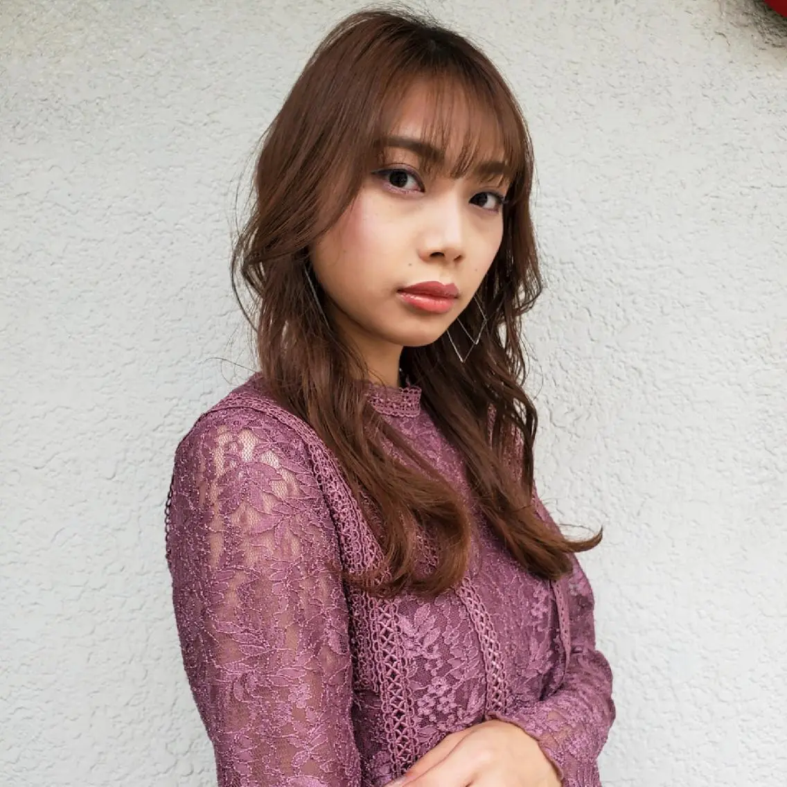ロング カラー 切りっぱなしボブ ショートボブ バレイヤージュ ベージュカラー 黒髪 カット ヘアカラー トリートメント 韓国レイヤー柔らかい 地毛風縮毛矯正／マツのヘアスタイル