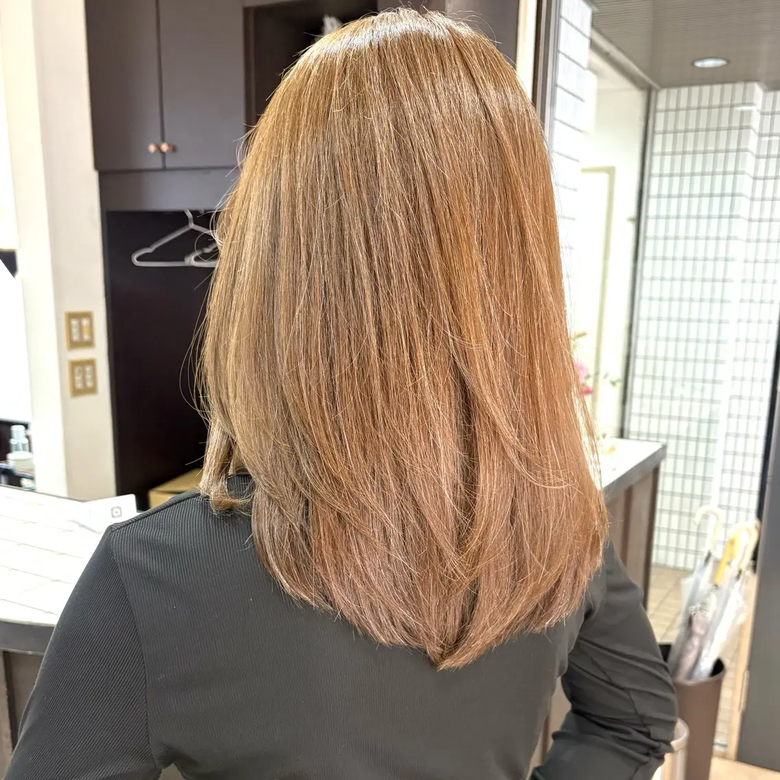 ミディアム カラー ブリーチ 透明感カラー ブリーチなしカラー SHICUNE /ミホのヘアスタイル