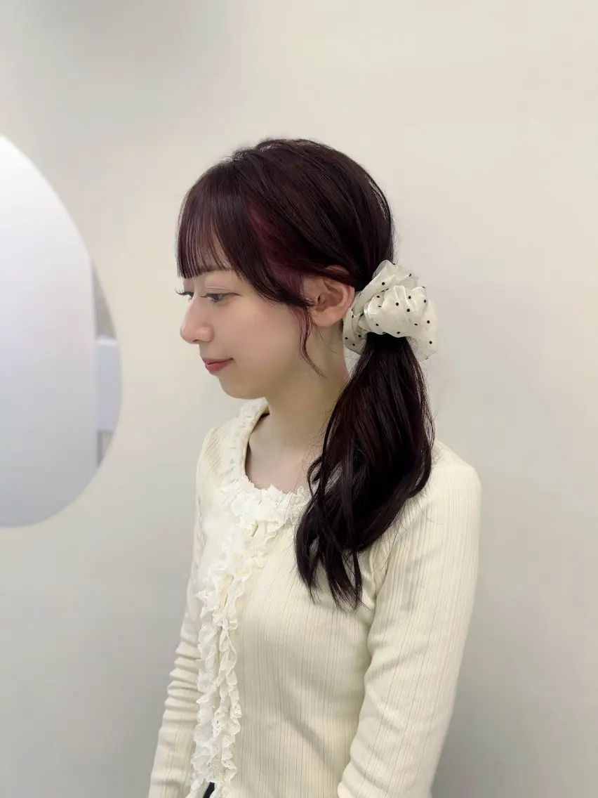 ロング カラー ブリーチ ダブルカラー ラベンダーカラー ラベンダーピンク ブリーチなしカラー ヘアカラー 韓国ヘア☁️ mitsukiのヘアスタイル