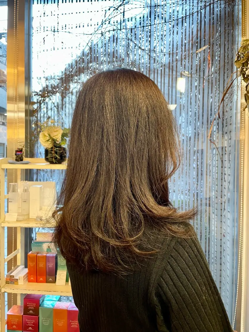ロング レイヤーカット ロング 望月 千絵のヘアスタイル