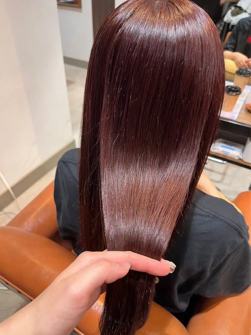 ロング カラー ブリーチ ブラウンカラー ダブルカラー ブリーチなしカラー ピンクカラー ヘアカラー 【novem】 Miyukiのヘアスタイル