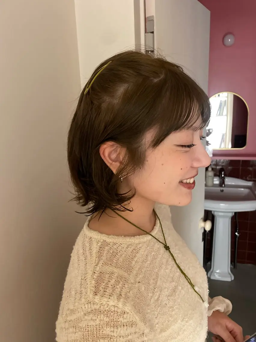 カラー ブリーチ 透明感カラー ダブルカラー ブリーチなしカラー SEE.カシワバラ リコのヘアスタイル