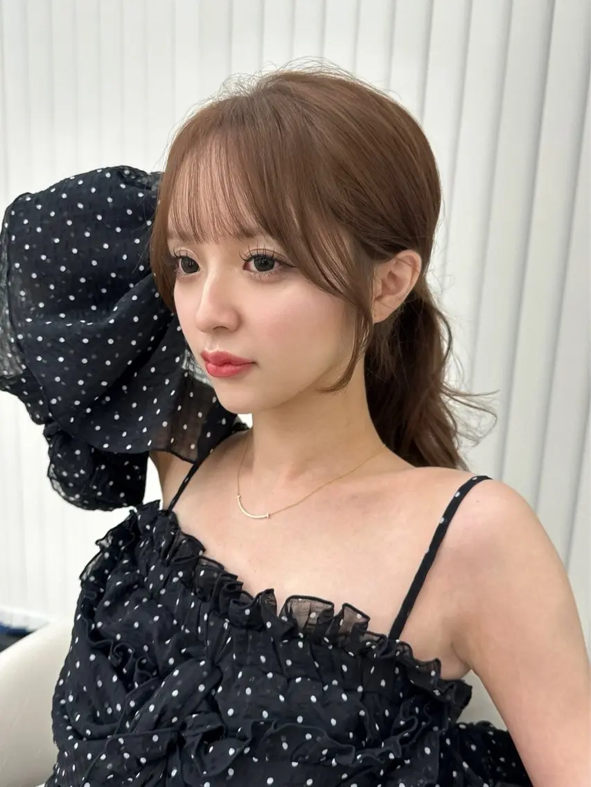 ロング カラー オリーブカラー 顔周りカット ヘアカラー トリートメント 吉祥寺プルエクステ 🌟Hiraiのヘアスタイル
