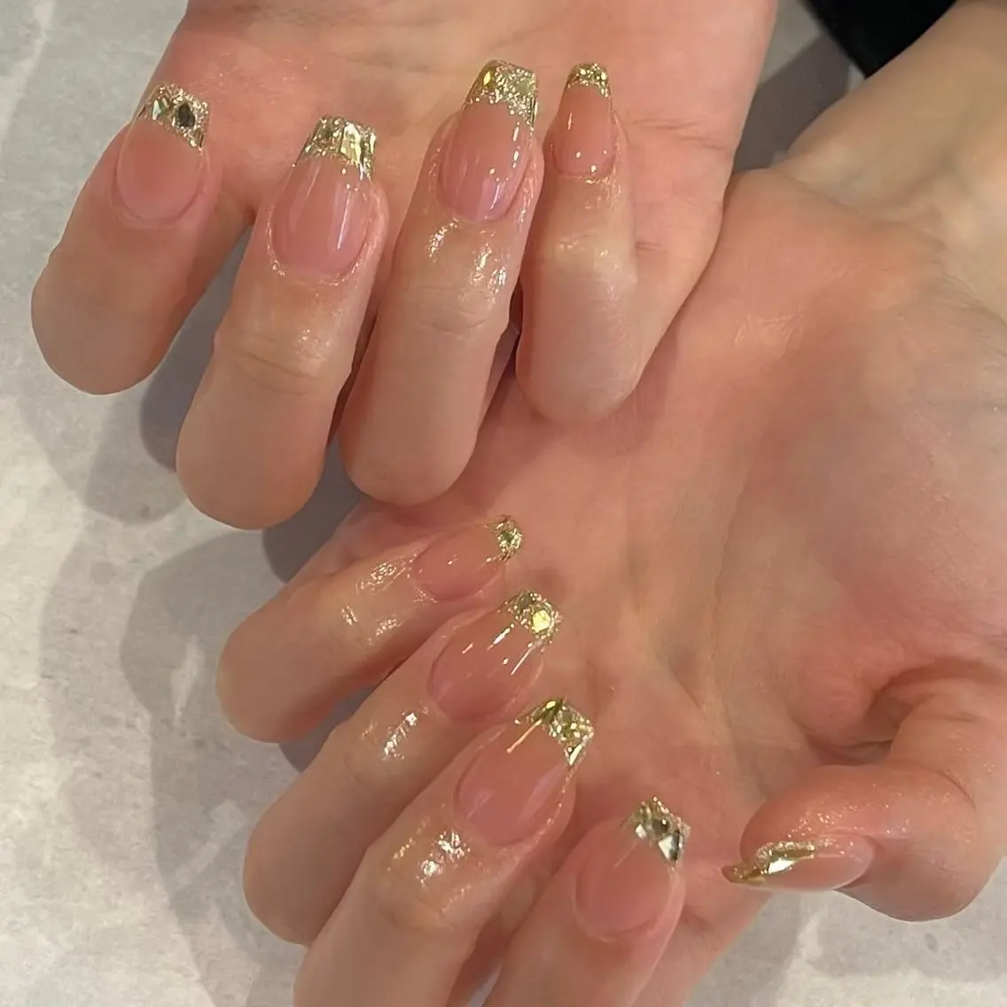 ネイル 長さ出し フレンチネイル ニュアンスネイル ハンドネイル cleo 中目黒店のネイルデザイン