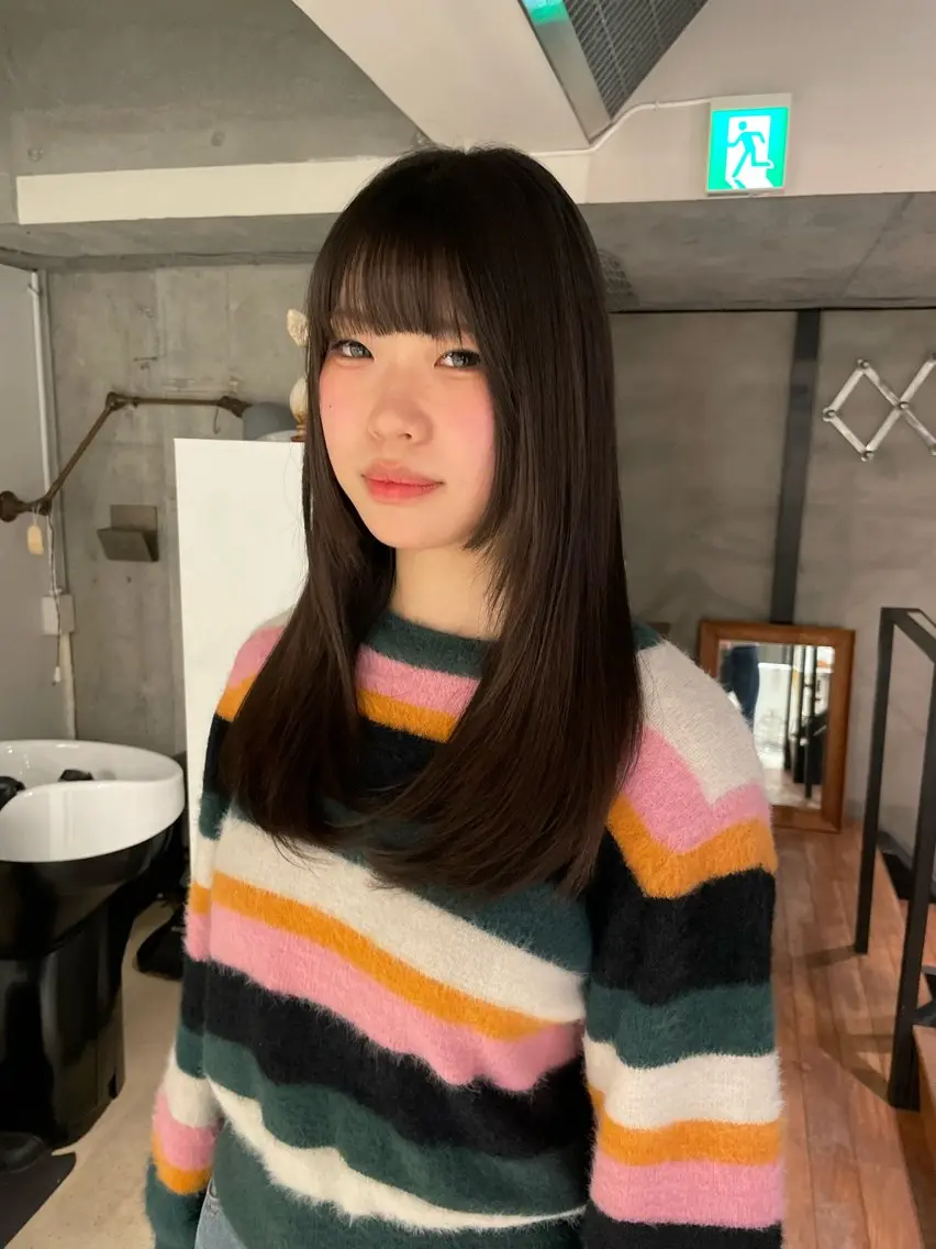 ロング 顔周りカット レイヤーカット boy/原宿🐬 シオンのヘアスタイル
