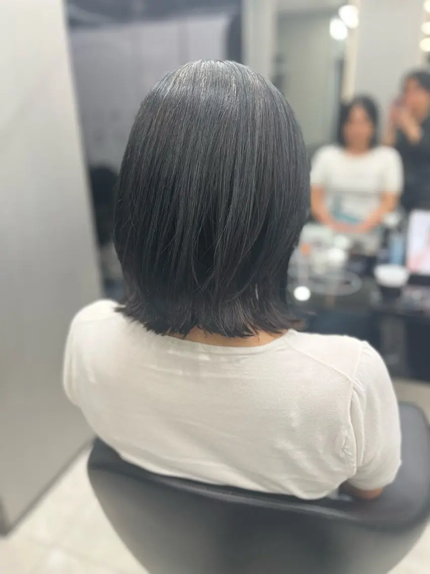 ミディアム 若命燿史/レイヤー 縮毛矯正/髪質改善のヘアスタイル