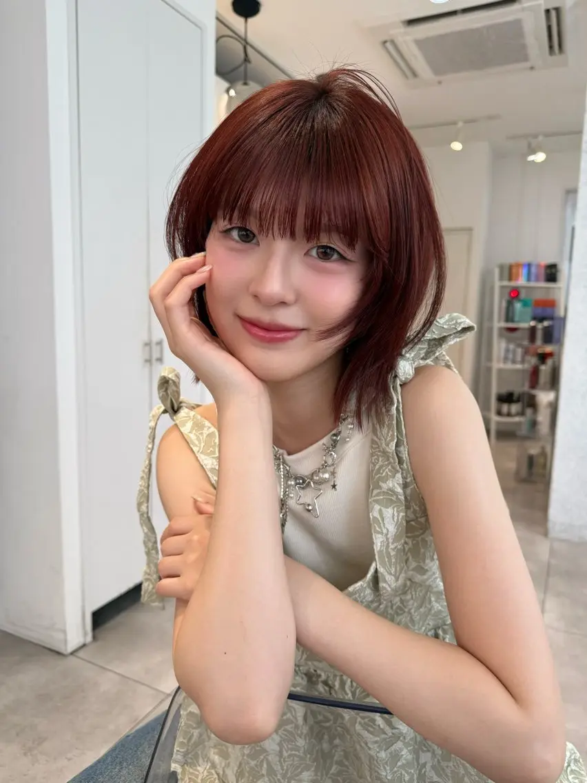 韓国風カット+透明感カラー+3stepトリートメント🤍の写真