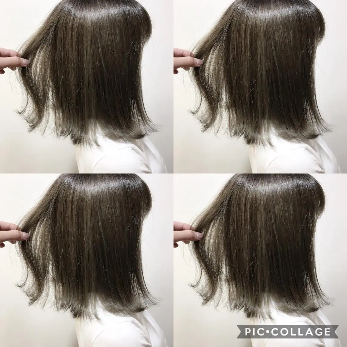 ミディアム カラー 透明感カラー グレージュ ハイライトカラー オリーブグレージュ オリーブグレー 海外風レイヤーカット 👑店長 平松 由のヘアスタイル