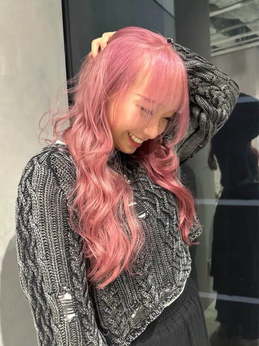 ロング カラー ピンクカラー 韓国風ヘア カット ヘアカラー トリートメント ブリーチ特化🌻 ショート/akaneのヘアスタイル