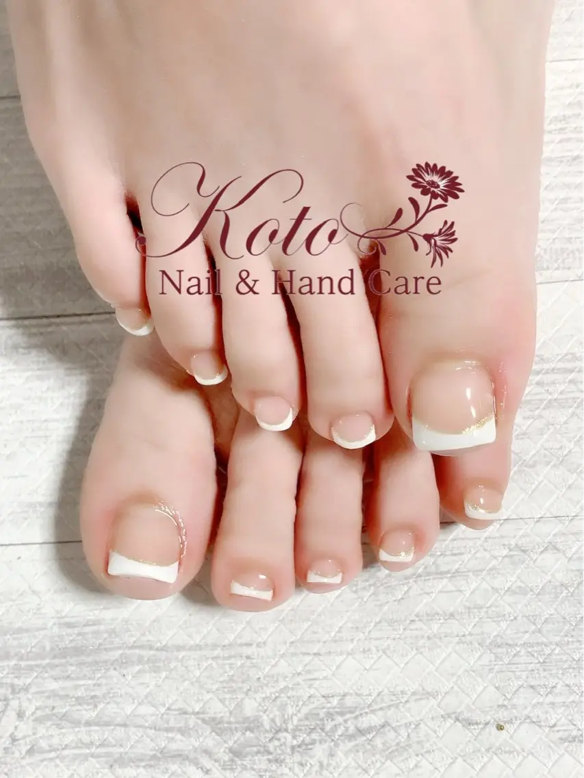 ネイル 長さ出し フレンチネイル ジェルネイル 持ち込み ニュアンスネイル フットネイル Nail Salon KOTOのネイルデザイン