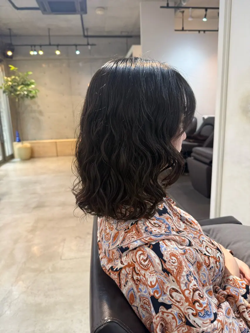 ミディアム 🌿朝5分でお洒落 パーマスタイル🌿のヘアスタイル