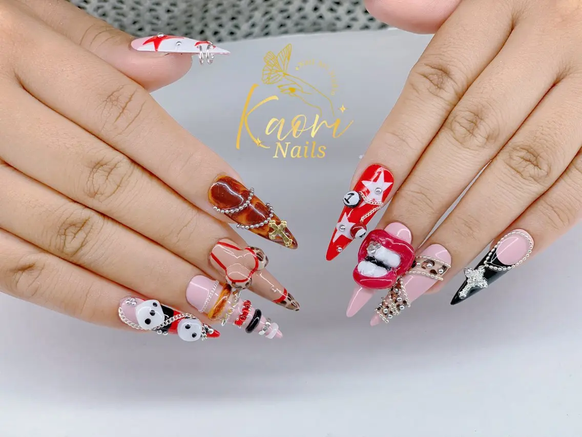 ネイル アートネイル 長さ出し 韓国ネイル ロングネイル 持ち込み ハンドネイル Kaori Nailのネイルデザイン