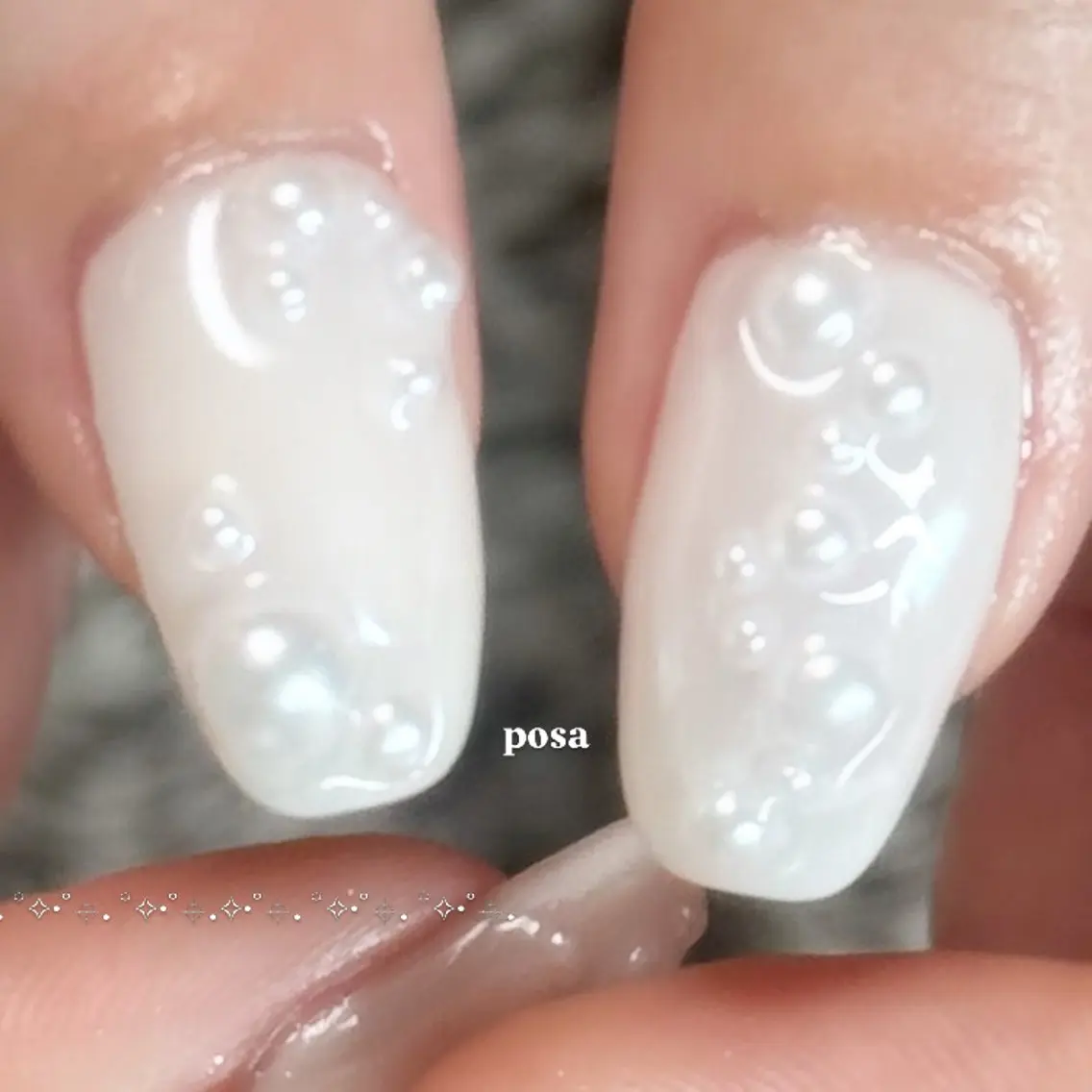 ネイル ミラーネイル シンプルネイル ホワイト ハンドネイル posa nail モエミのネイルデザイン