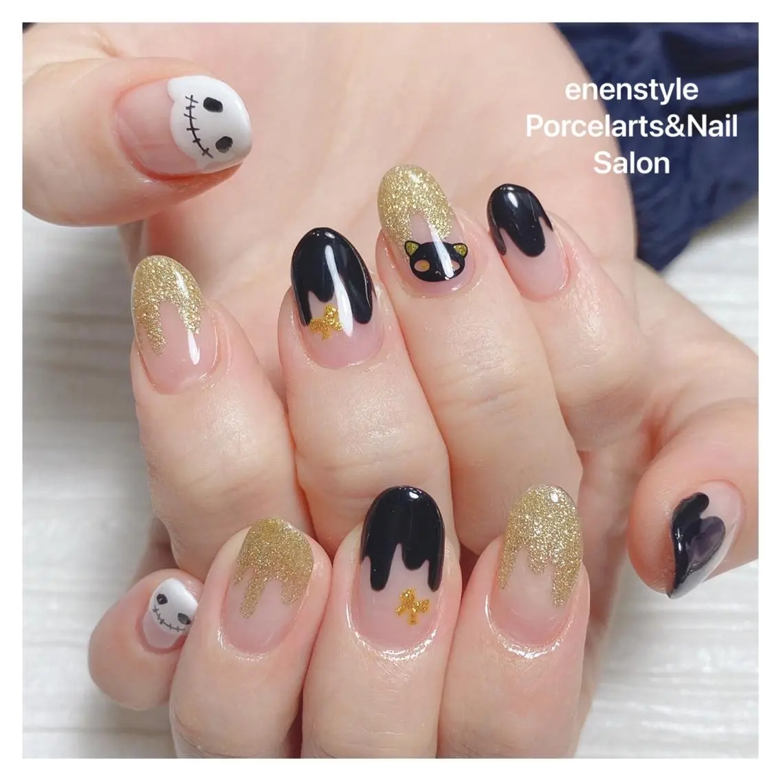 ミディアム ネイル ハンドネイル 🐾enen style 🐾のネイルデザイン
